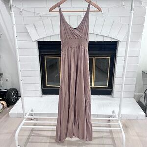 West Kei Sleeveless Nude Taupe Gauze Maxi Dress - XS